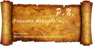 Paszeka Nikodém névjegykártya